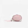 Pink Oval Crystal Chain Clutch Bag