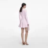 Pink Pearl Trim Knit Mini Dress