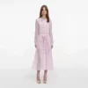 Pink Pleated Georgette Midi Dress Pink Pleated Georgette Midi Dress