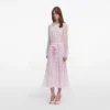 Pink Pleated Georgette Midi Dress Pink Pleated Georgette Midi Dress