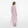 Pink Pleated Georgette Midi Dress Pink Pleated Georgette Midi Dress