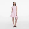 Pink Pointelle Diamante Knit Mini Dress