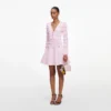 Pink Pointelle Diamante Knit Mini Dress
