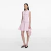 Pink Pointelle Diamante Knit Mini Dress
