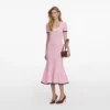 Pink Pointelle Knit Midi Dress Pink Pointelle Knit Midi Dress