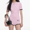 Pink Pointelle Knit Playsuit