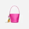 Pink Satin Bucket Bag