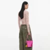Pink Satin Bucket Bag
