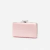 Pink Satin Clutch Bag