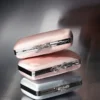 Pink Satin Clutch Bag