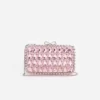 Pink Satin Crystal Clutch Bag