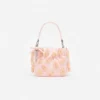 Pink Satin Floral Beaded Tote Bag