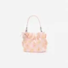 Pink Satin Floral Beaded Tote Bag