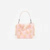 Pink Satin Floral Beaded Tote Bag