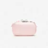 Pink Satin Floral Crystal Clutch