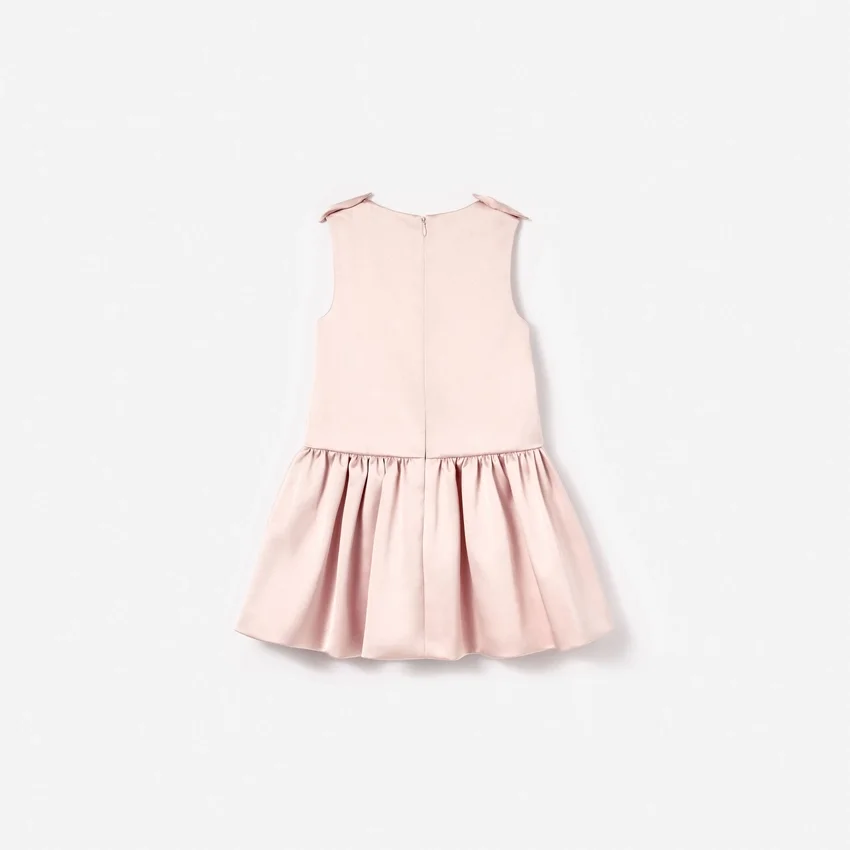 Pink Satin Sleeveless Flower Dress Pink Satin Sleeveless Flower Dress