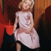 Pink Satin Sleeveless Flower Dress Pink Satin Sleeveless Flower Dress