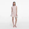 Pink Sequin Boucle Belted Mini Dress