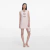 Pink Sequin Boucle Bow Mini Dress