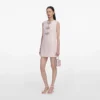 Pink Sequin Boucle Bow Mini Dress