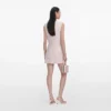 Pink Sequin Boucle Bow Mini Dress