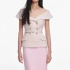 Pink Sequin Boucle Maxi Dress