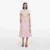 Pink Sequin Boucle Tailored Midi Dress