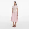 Pink Sequin Boucle Tailored Midi Dress