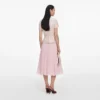 Pink Sequin Boucle Tailored Midi Dress