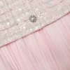 Pink Sequin Boucle Tailored Midi Dress
