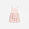 Pink Sequin Embellished Tiered Dress