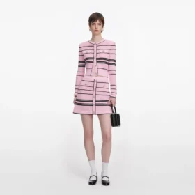 Pink Stripe Knit Mini Skirt