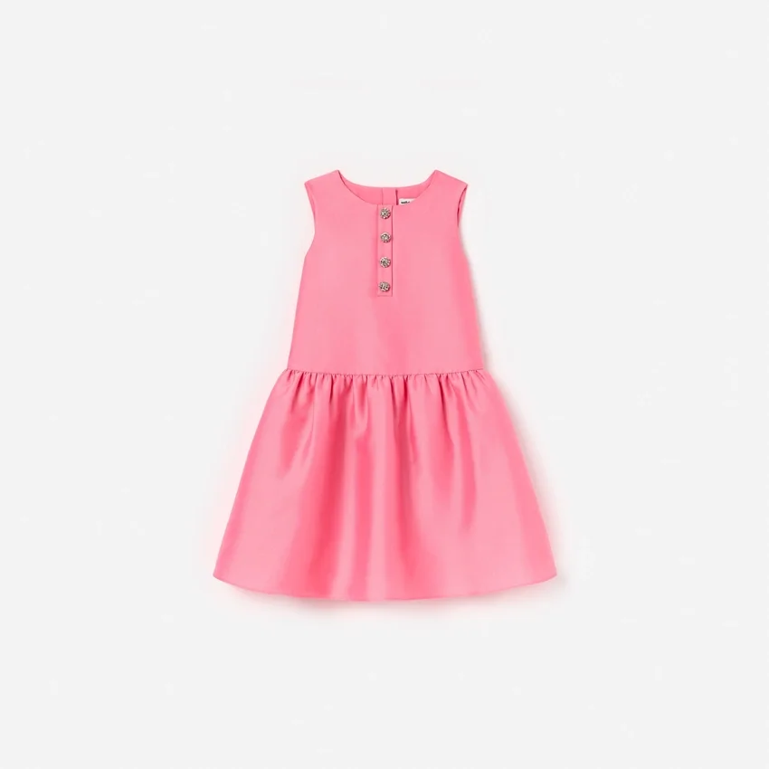 Pink Taffeta Crystal Embellished Dress Pink Taffeta Crystal Embellished Dress