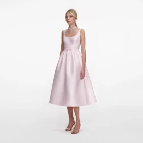 Pink Taffeta Midi Dress