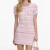 Pink Textured Knit Mini Dress Pink Textured Knit Mini Dress