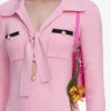 Pink Viscose Knit Tie Mini Dress