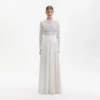Pleated Crochet Floral Maxi Dress