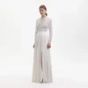 Pleated Crochet Floral Maxi Dress