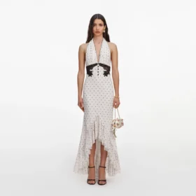 Polka Dot Halter Neck Midi Dress
