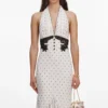 Polka Dot Halter Neck Midi Dress