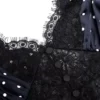 Polka Dot Satin Lace Maxi Dress