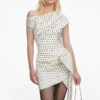 Polka Dot Satin Tie Side Mini Dress