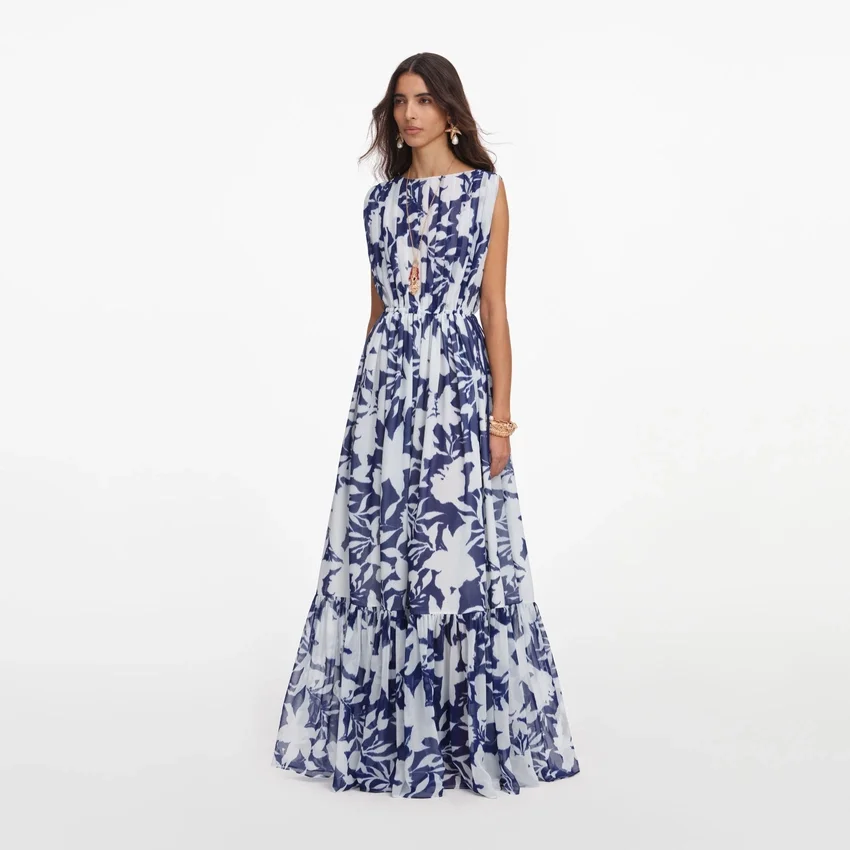 Printed Georgette Maxi Dress Printed Georgette Maxi Dress