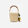 Raffia Charm Bucket Bag