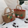 Raffia Cherry Tote Bag