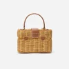 Rattan Cherry Charm Mini Basket Bag