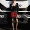 Red Crystal Chainmail Mini Skirt