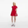 Red Fine Lace Mini Dress