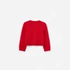 Red Flower Trim Cardigan
