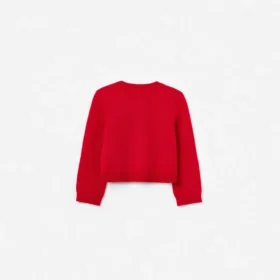 Red Flower Trim Cardigan